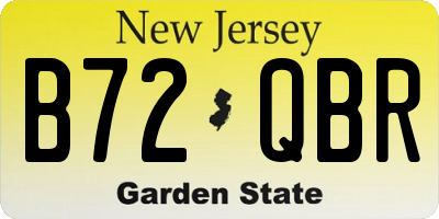 NJ license plate B72QBR