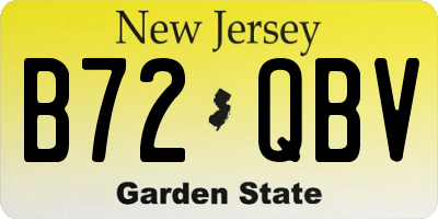 NJ license plate B72QBV