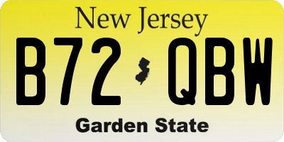 NJ license plate B72QBW