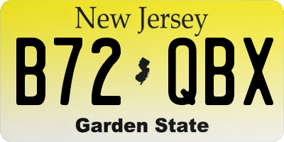 NJ license plate B72QBX
