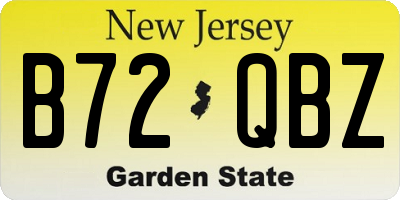 NJ license plate B72QBZ
