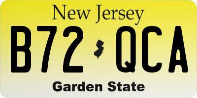 NJ license plate B72QCA