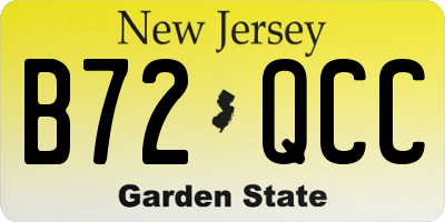 NJ license plate B72QCC