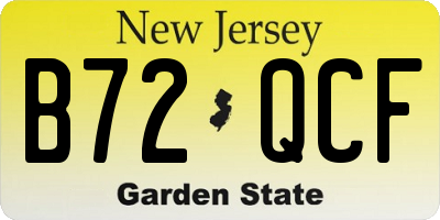NJ license plate B72QCF