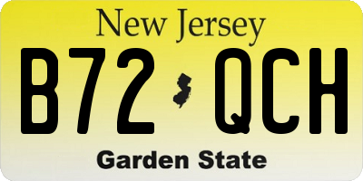 NJ license plate B72QCH