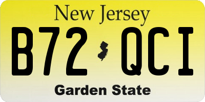 NJ license plate B72QCI