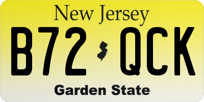 NJ license plate B72QCK