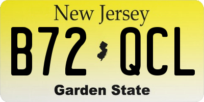 NJ license plate B72QCL