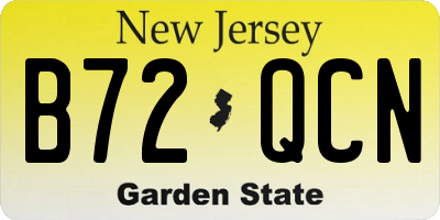 NJ license plate B72QCN