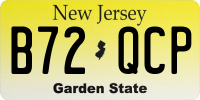 NJ license plate B72QCP