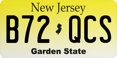 NJ license plate B72QCS