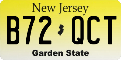 NJ license plate B72QCT