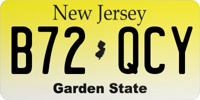 NJ license plate B72QCY