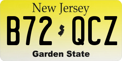 NJ license plate B72QCZ