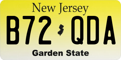 NJ license plate B72QDA
