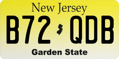 NJ license plate B72QDB