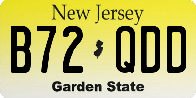 NJ license plate B72QDD