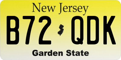 NJ license plate B72QDK