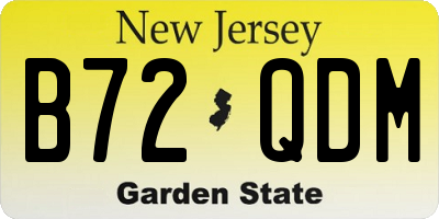 NJ license plate B72QDM
