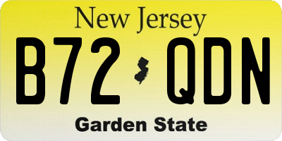 NJ license plate B72QDN