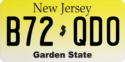 NJ license plate B72QDO