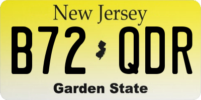 NJ license plate B72QDR