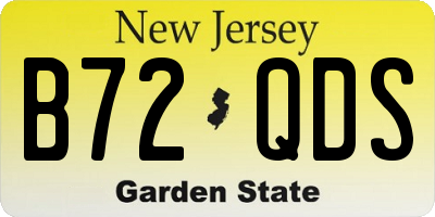 NJ license plate B72QDS