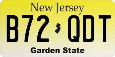 NJ license plate B72QDT