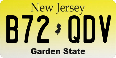 NJ license plate B72QDV