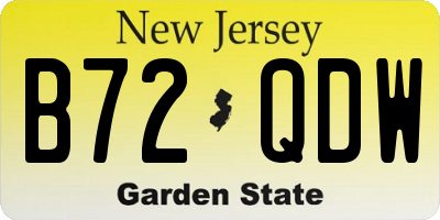 NJ license plate B72QDW