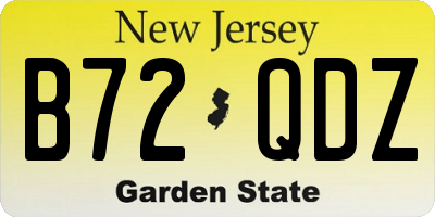 NJ license plate B72QDZ
