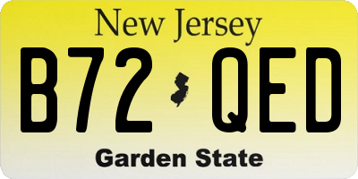 NJ license plate B72QED