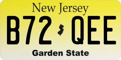 NJ license plate B72QEE