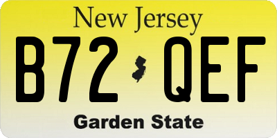 NJ license plate B72QEF
