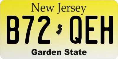 NJ license plate B72QEH