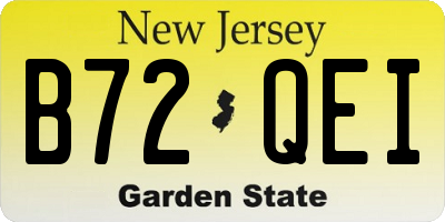 NJ license plate B72QEI