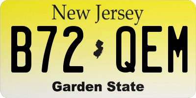 NJ license plate B72QEM