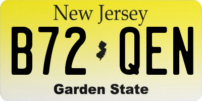 NJ license plate B72QEN