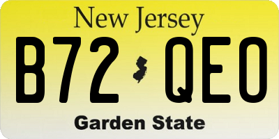 NJ license plate B72QEO