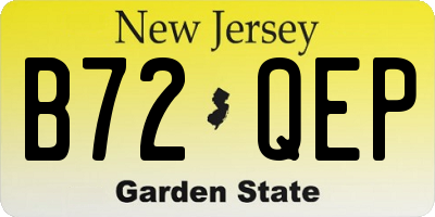 NJ license plate B72QEP