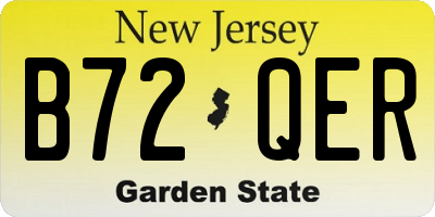 NJ license plate B72QER