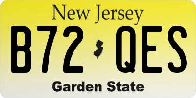 NJ license plate B72QES