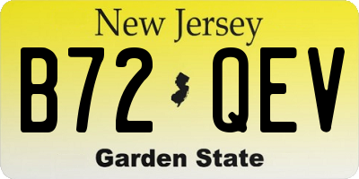 NJ license plate B72QEV