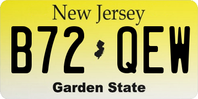 NJ license plate B72QEW