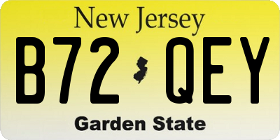 NJ license plate B72QEY