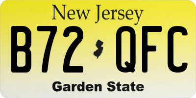 NJ license plate B72QFC