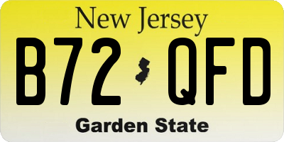 NJ license plate B72QFD