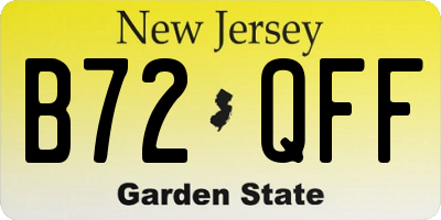 NJ license plate B72QFF
