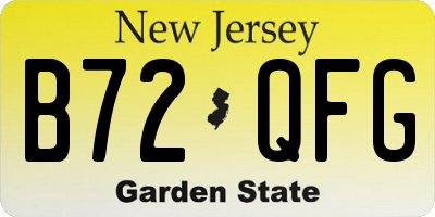 NJ license plate B72QFG