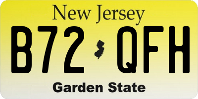 NJ license plate B72QFH